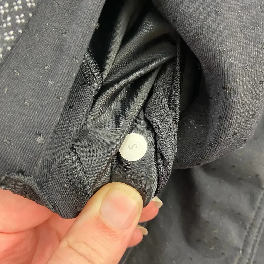 Lululemon Cocoon Car Coat Shine Dot Black Gray long casual jacket womens small